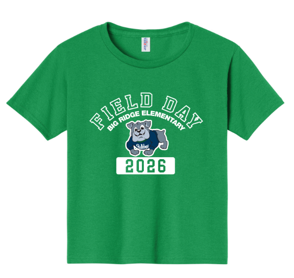 Green | Kindergarten & 3rd Grade | Big Ridge Elementary School Field Day Team shirts 2026