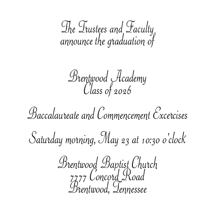 10 Pack Announcement with Envelopes | Brentwood Academy