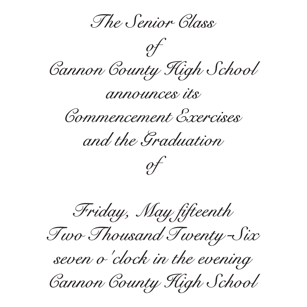 Announcement Package A | Cannon Co High School