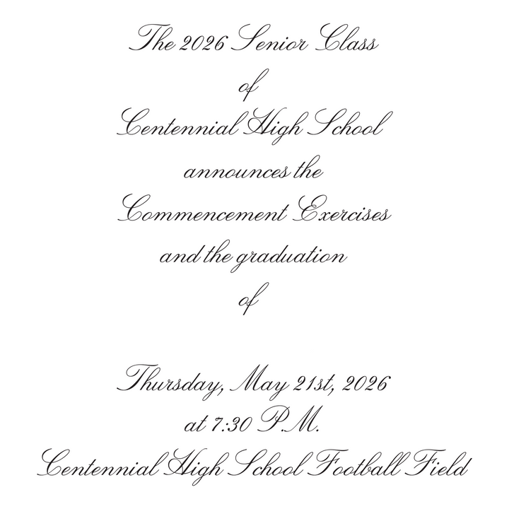 10 Pack Announcement with Envelopes | Centennial High School