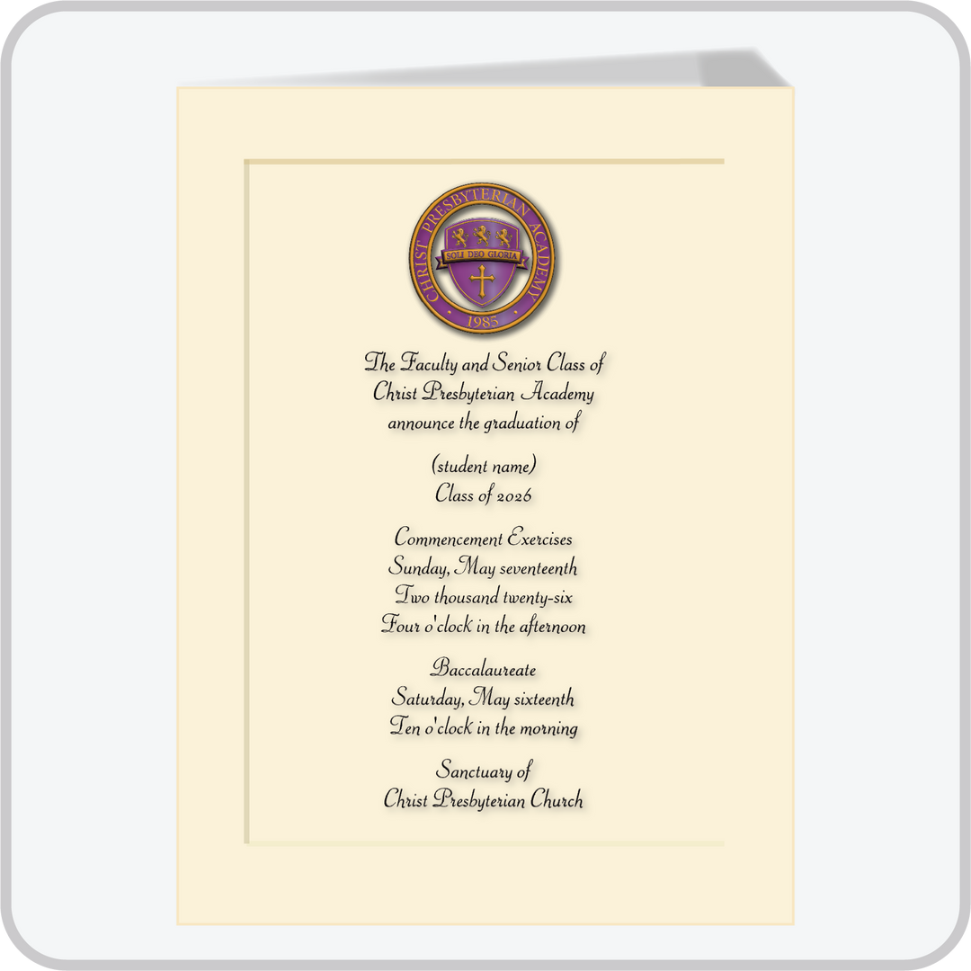 10 Pack Announcement with Envelopes | Christ Presbyterian Academy