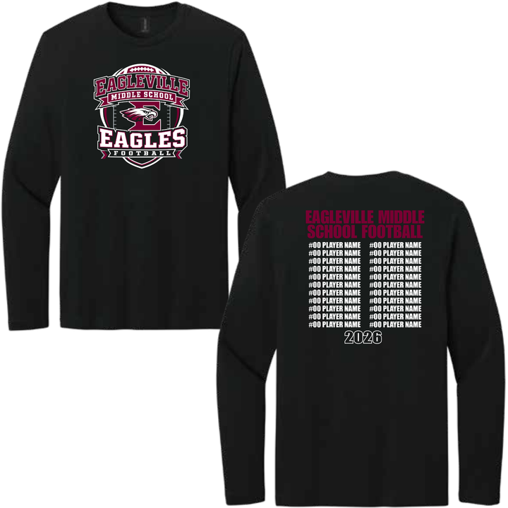 Middle School Roster Softstyle Long-Sleeve Tee | Eagleville Football 2026
