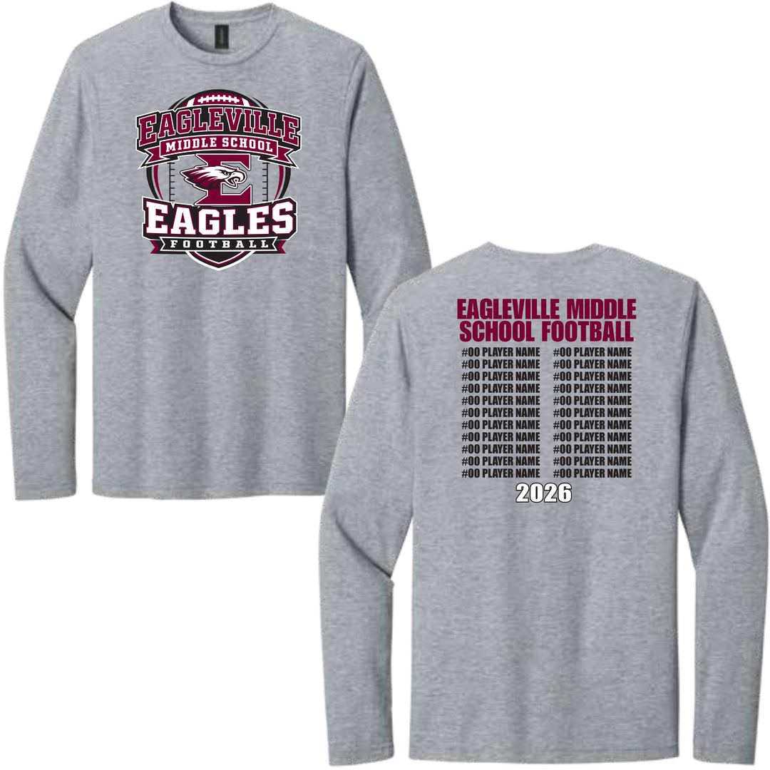 Middle School Roster Softstyle Long-Sleeve Tee | Eagleville Football 2026