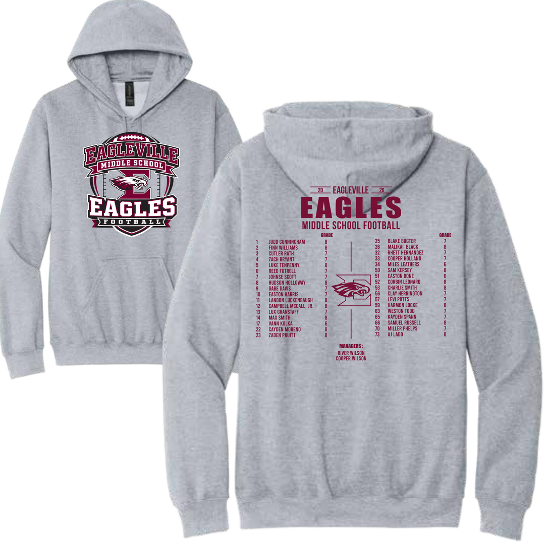Middle School Roster Softstyle Hoodie | Eagleville Football 2026