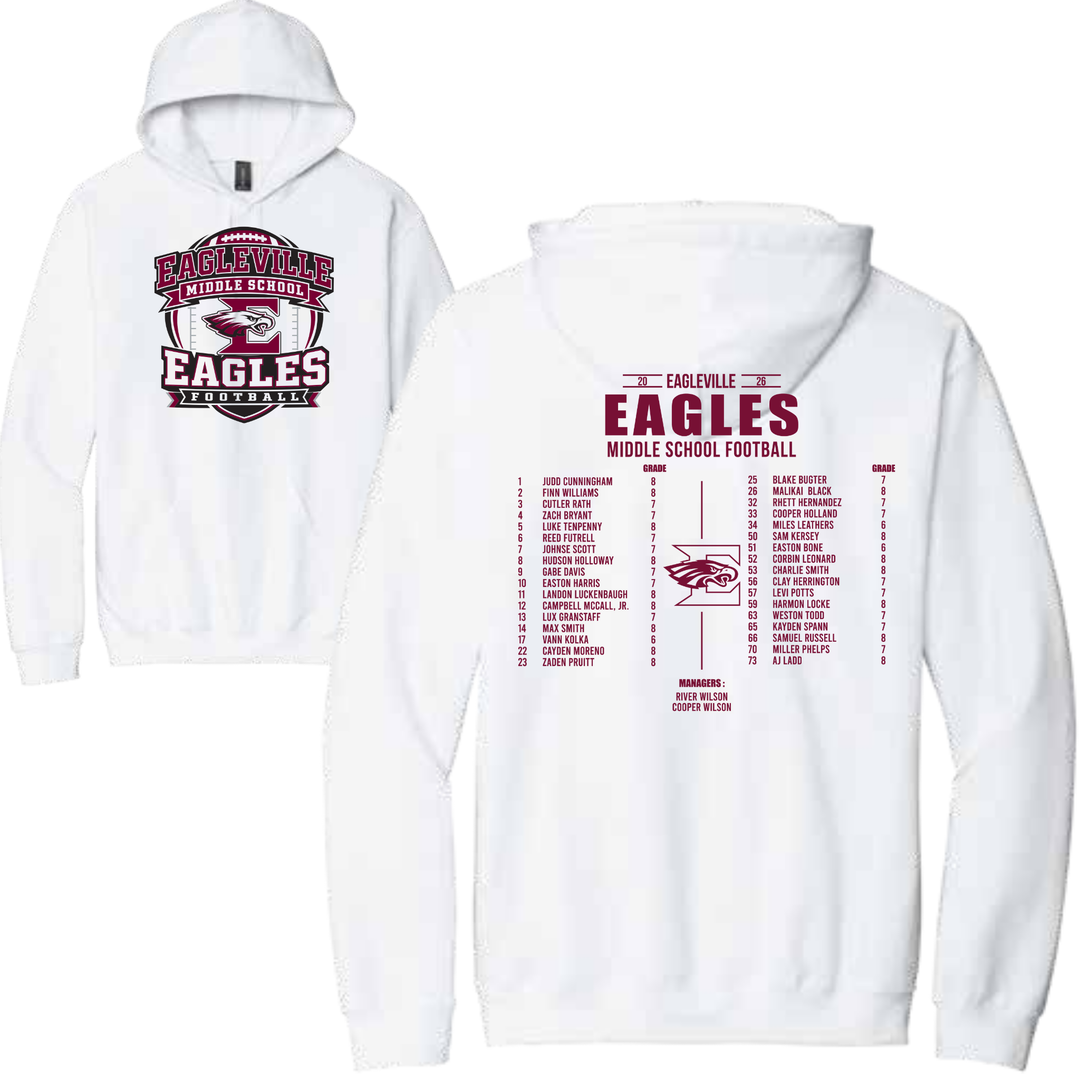 Middle School Roster Softstyle Hoodie | Eagleville Football 2026
