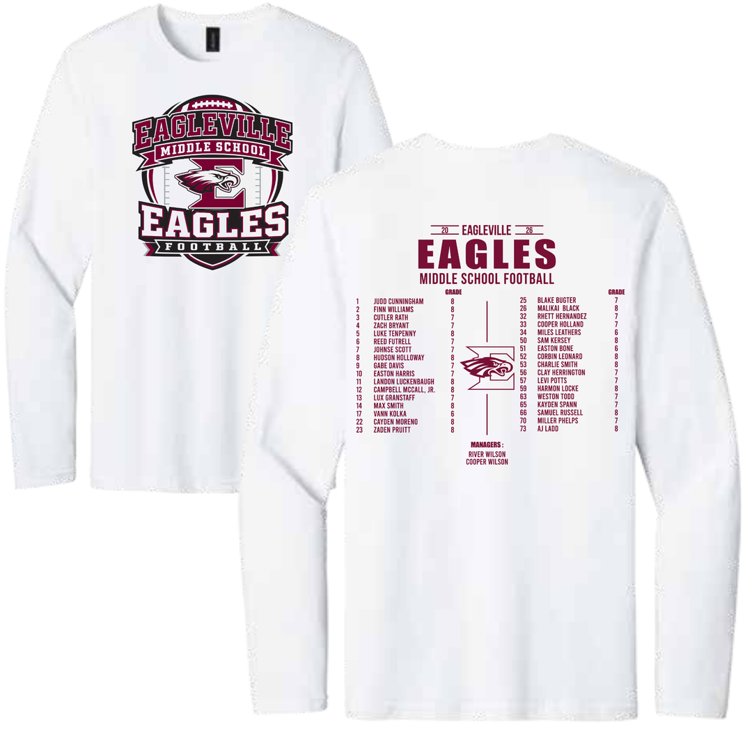 Middle School Roster Softstyle Long-Sleeve Tee | Eagleville Football 2026