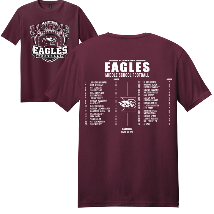 Middle School Roster Unisex Softstyle Tee | Eagleville Football 2026