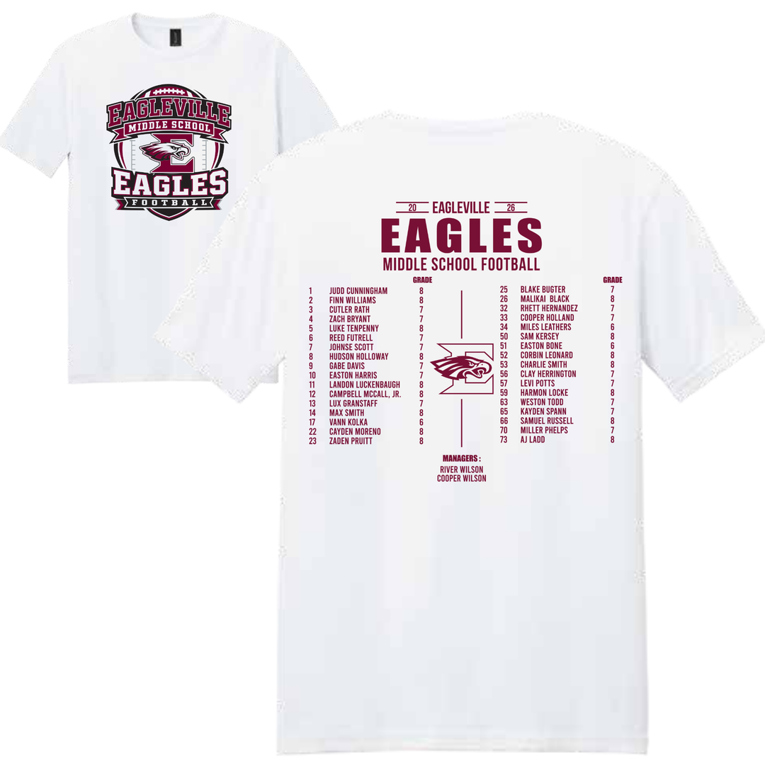Middle School Roster Unisex Softstyle Tee | Eagleville Football 2026