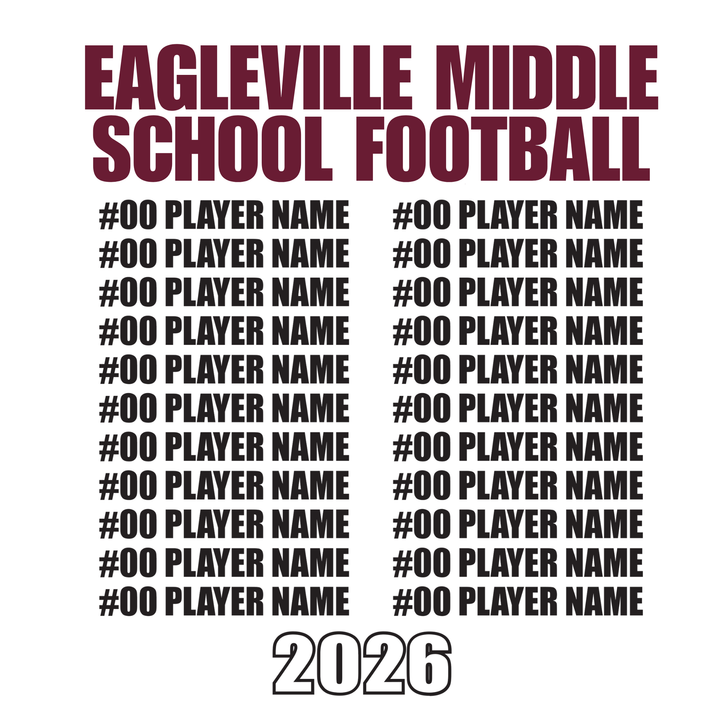 Middle School Roster Softstyle Crewneck Sweatshirt | Eagleville Football 2026