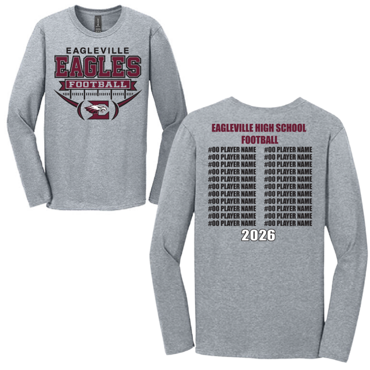 Roster Softstyle Long-Sleeve Tee | Eagleville Football 2026