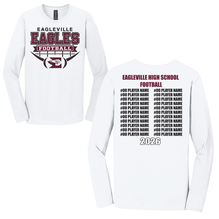 Roster Softstyle Long-Sleeve Tee | Eagleville Football 2026