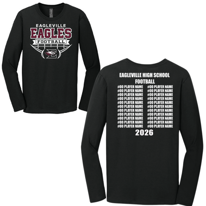Roster Softstyle Long-Sleeve Tee | Eagleville Football 2026