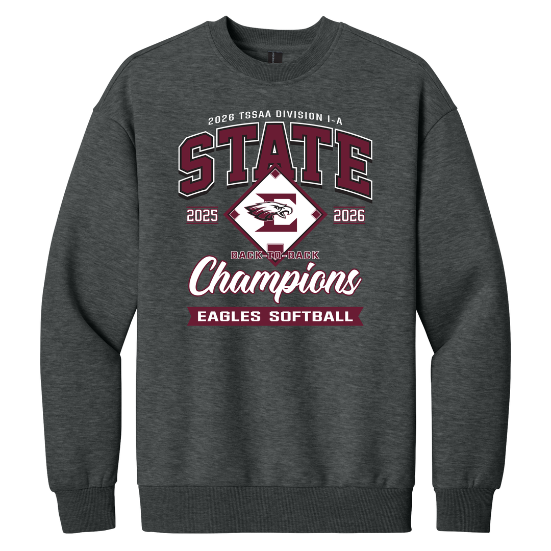 Softball Champs 2026 Oversized Crewneck | Eagleville Softball State Champs 2026