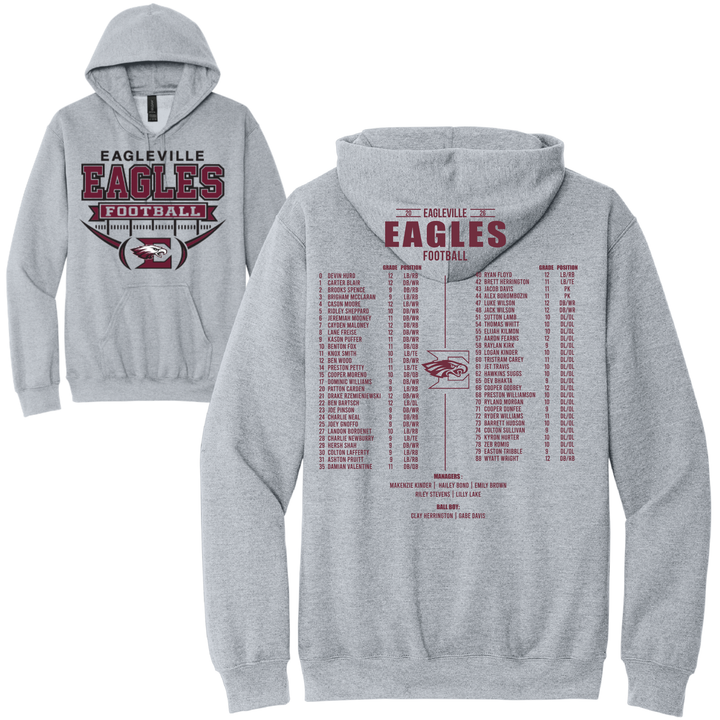 High School Roster Softstyle Hoodie | Eagleville Football 2026