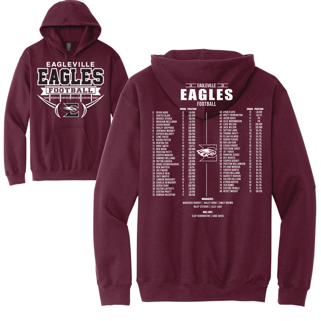 High School Roster Softstyle Hoodie | Eagleville Football 2026