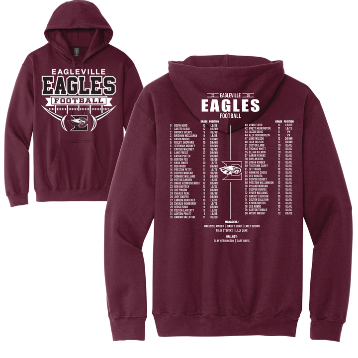 High School Roster Softstyle Hoodie | Eagleville Football 2026