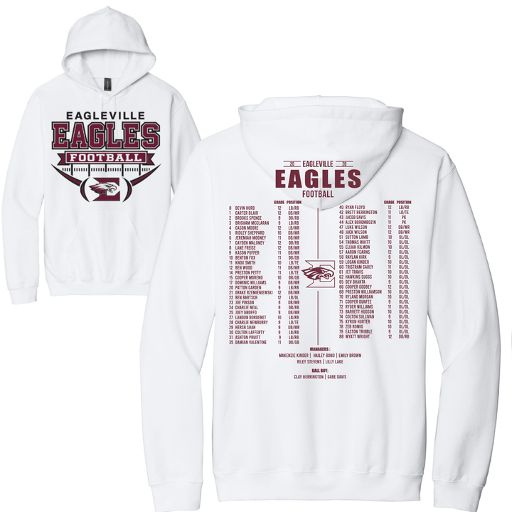 High School Roster Softstyle Hoodie | Eagleville Football 2026
