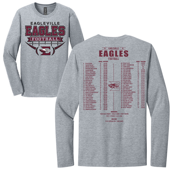 High School Roster Softstyle Long-Sleeve Tee | Eagleville Football 2026
