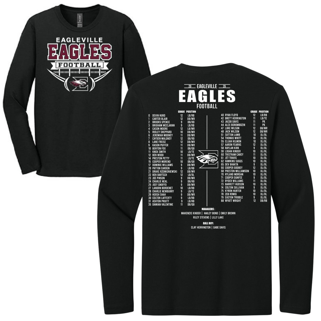High School Roster Softstyle Long-Sleeve Tee | Eagleville Football 2026