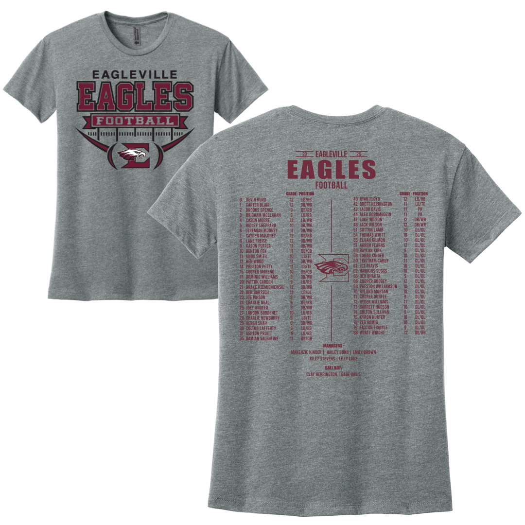 High School Roster Ladies Relaxed Tee | Eagleville Football 2026