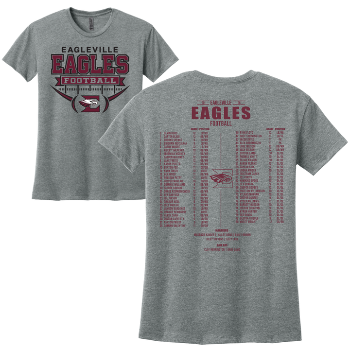 High School Roster Ladies Relaxed Tee | Eagleville Football 2026