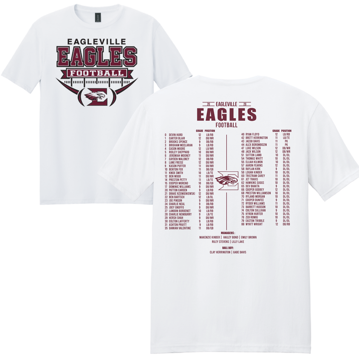 High School Roster Unisex Softstyle Tee | Eagleville Football 2026
