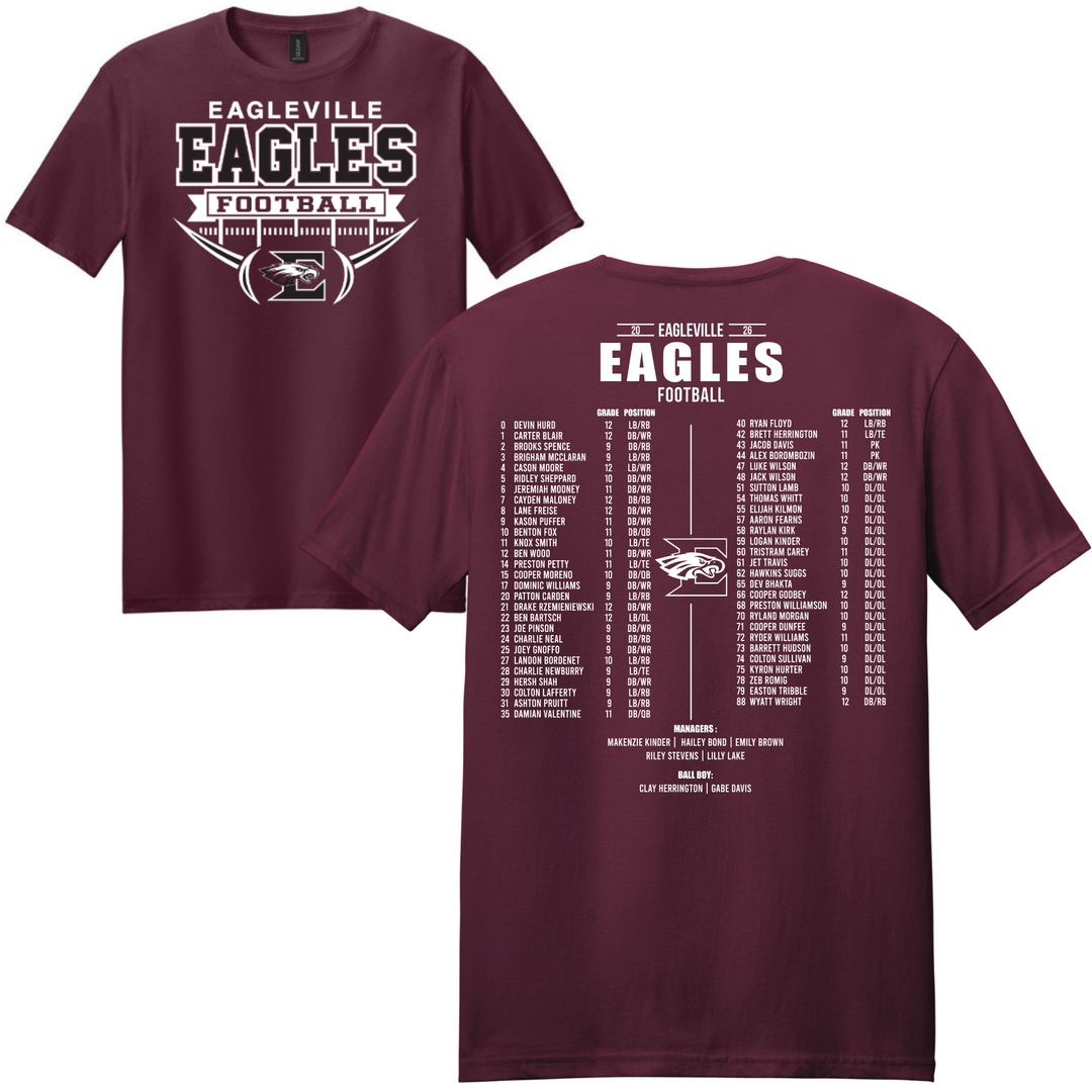 High School Roster Unisex Softstyle Tee | Eagleville Football 2026