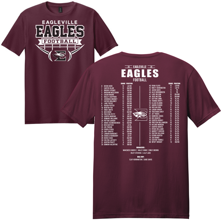 High School Roster Unisex Softstyle Tee | Eagleville Football 2026