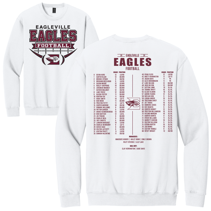 High School Roster Softstyle Crewneck Sweatshirt | Eagleville Football 2026