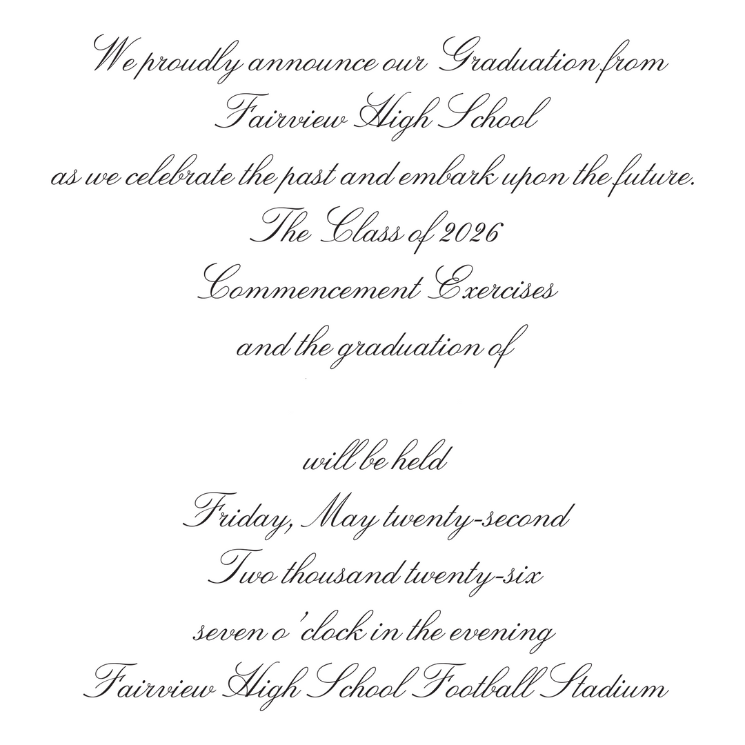 10 Pack Announcement with Envelopes | Fairview High School