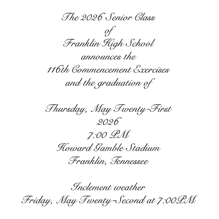 Announcement Package A | Franklin High School