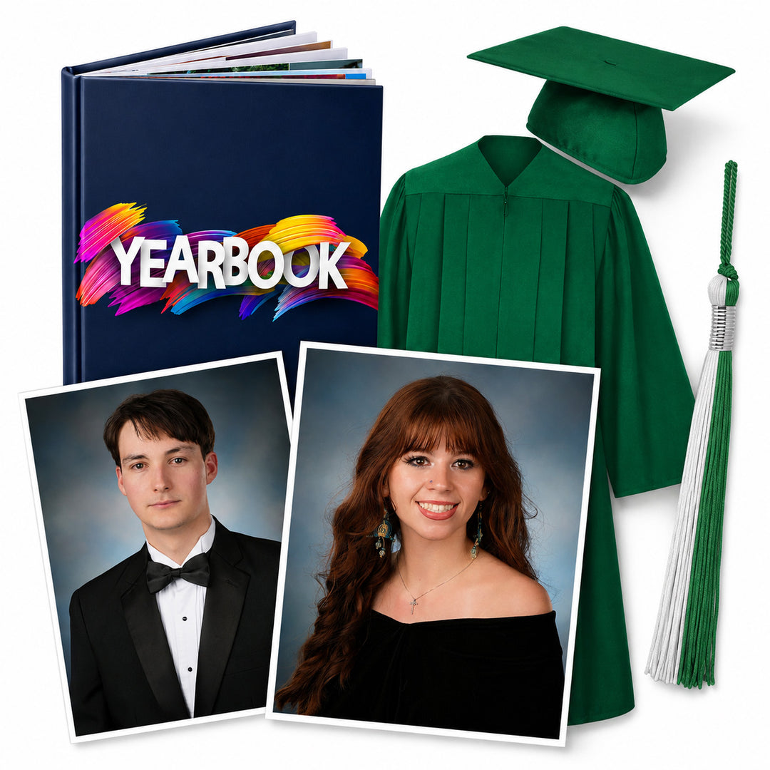 Cap, Gown, Tassel Unit, Yearbook & Senior Photo | Green Hill High School
