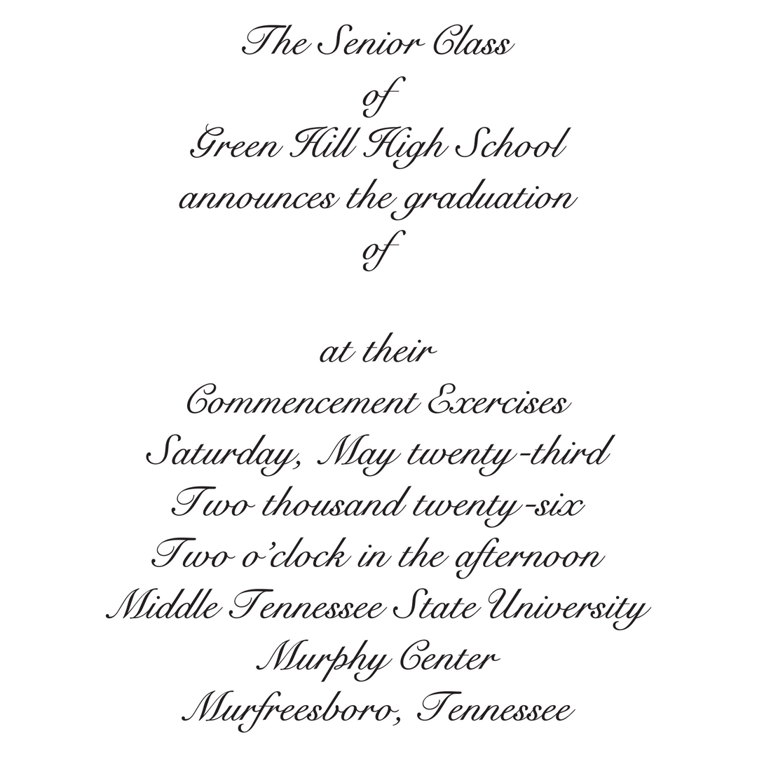 Announcement Package A | Green Hill High School