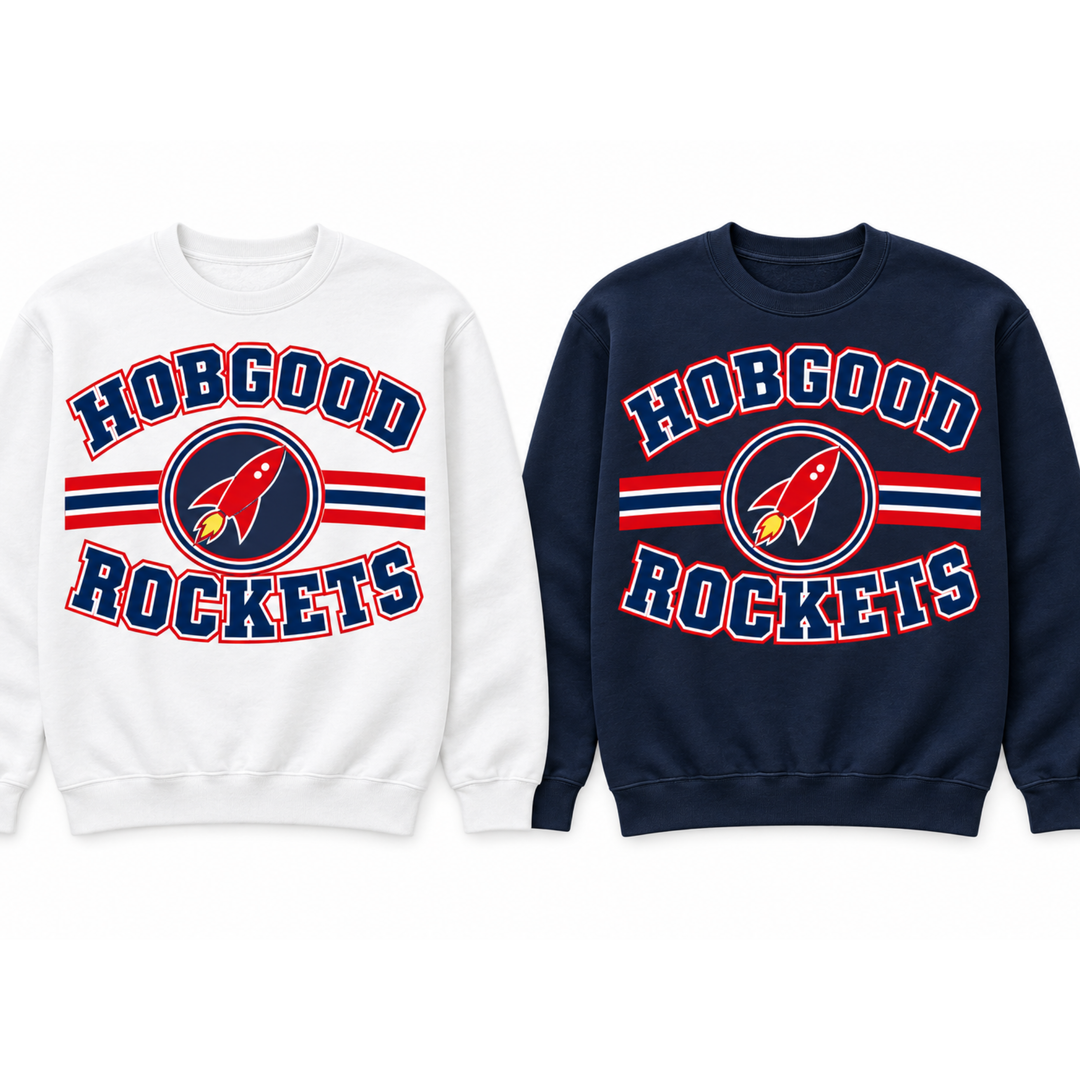 Rocket Mascot Crewneck Sweatshirt | Hobgood Elementary School