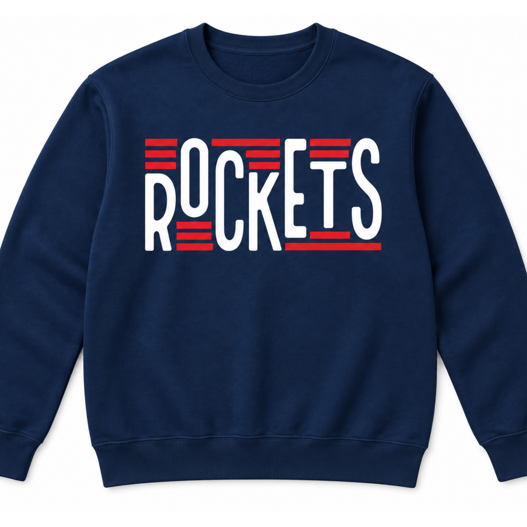 Rocket Stripe Crewneck Sweatshirt | Hobgood Elementary School