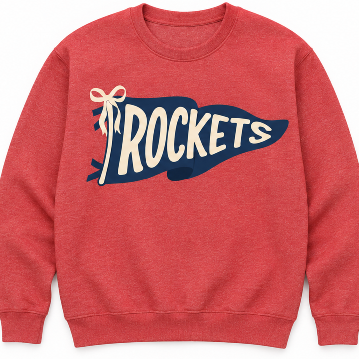 Rocket Pennant Crewneck Sweatshirt | Hobgood Elementary School