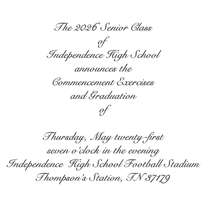 10 Pack Announcement with Envelopes | Independence High School