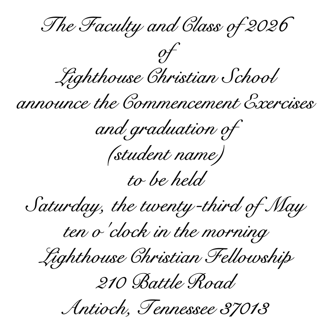 Announcement Package C | Lighthouse Christian School