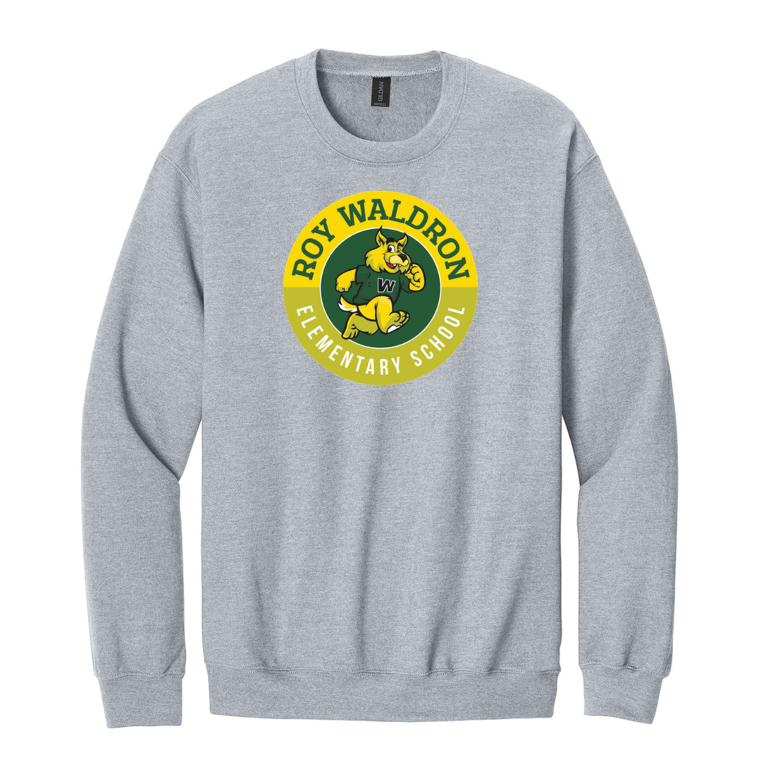 Mascot Circle Crew Sweatshirt | Roy Waldron Elementary