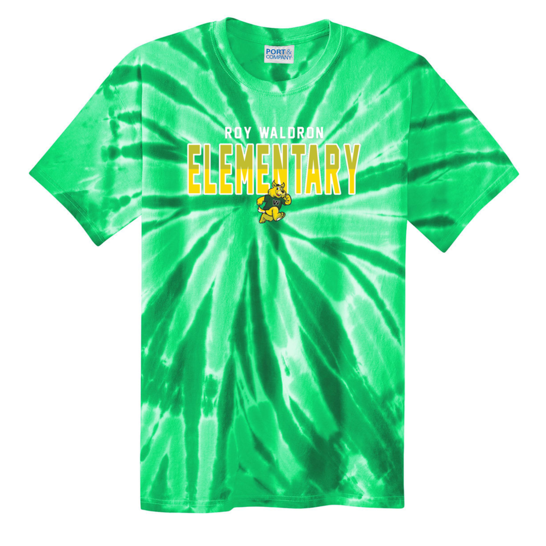 Mascot Tie-Dye Short Sleeve Tee | Roy Waldron Elementary