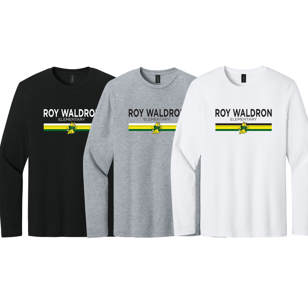 Stripe Mascot Long Sleeve Tee | Roy Waldron Elementary