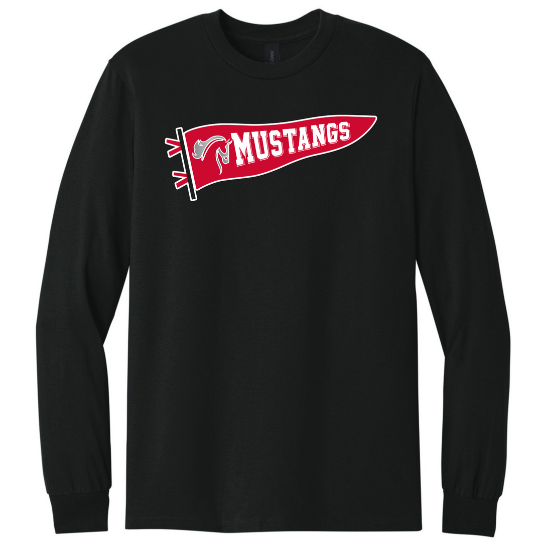Mustang Pennant Long Sleeve T-Shirt | Reeves-Rogers Elementary School