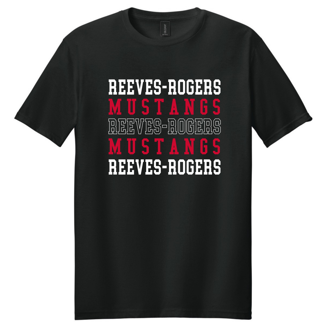 Reeves-Rogers Mustang Stacked Short Sleeve T-Shirt | Reeves-Rogers Elementary School