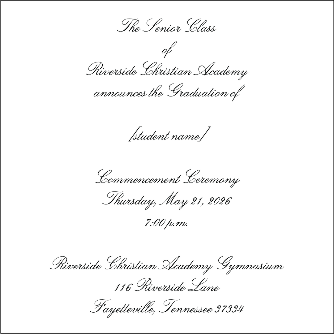 Announcement Package C | Riverside Christian Academy