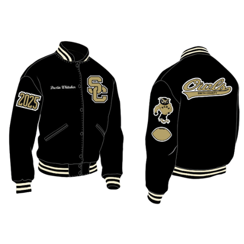 Smith County High School Black Football Jacket Builder | Deluxe Package