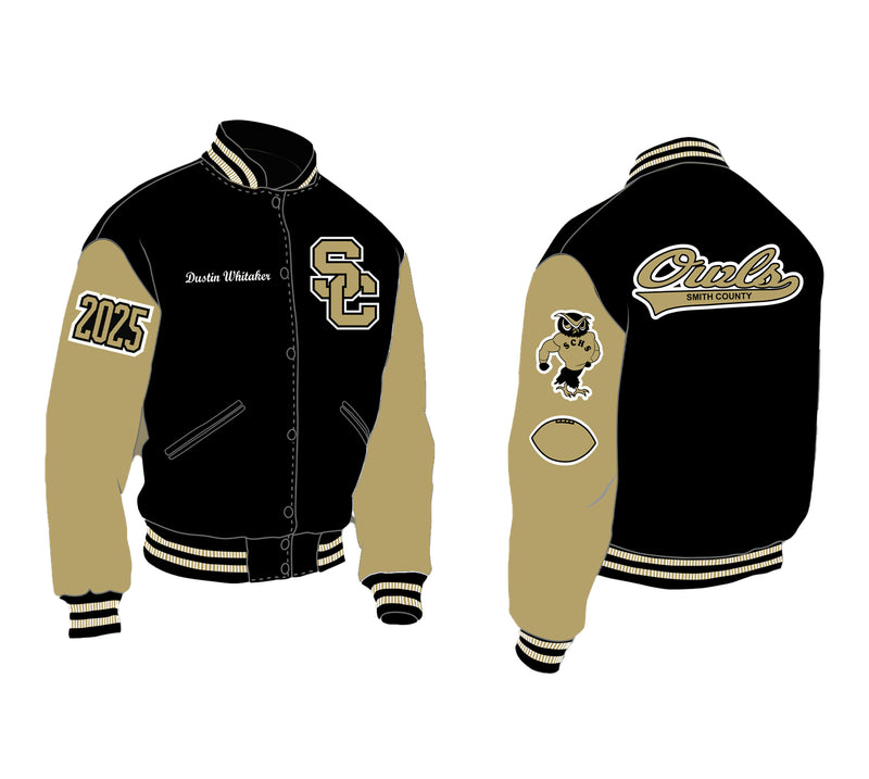 Smith County High School Gold Football Jacket Builder | Deluxe Package