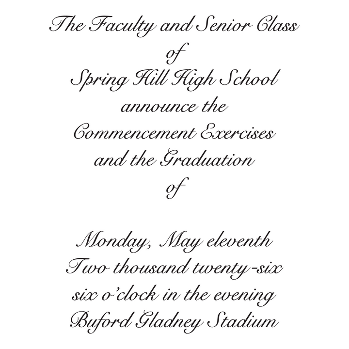 Announcement Package B | Spring Hill High School