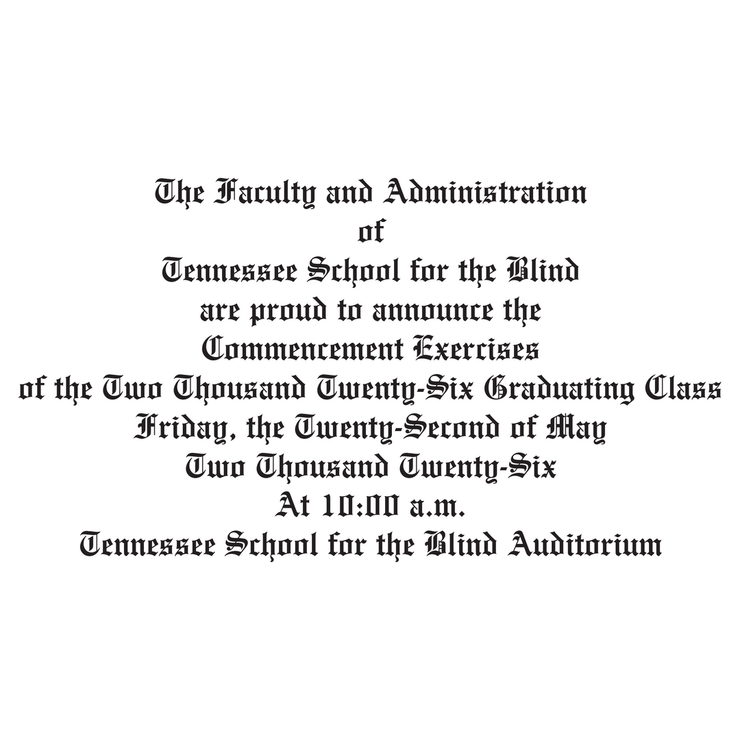Announcement Package B | Tennessee School for the Blind