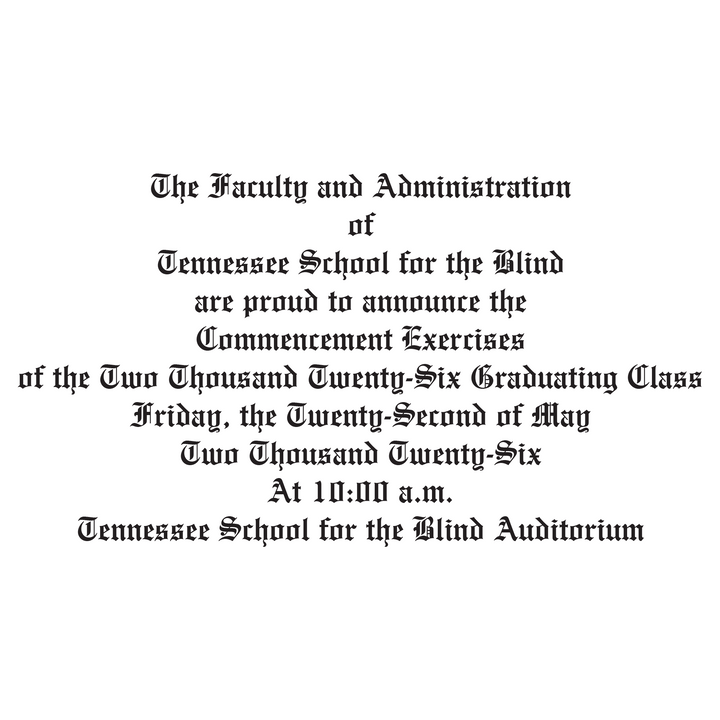 Announcement Package B | Tennessee School for the Blind