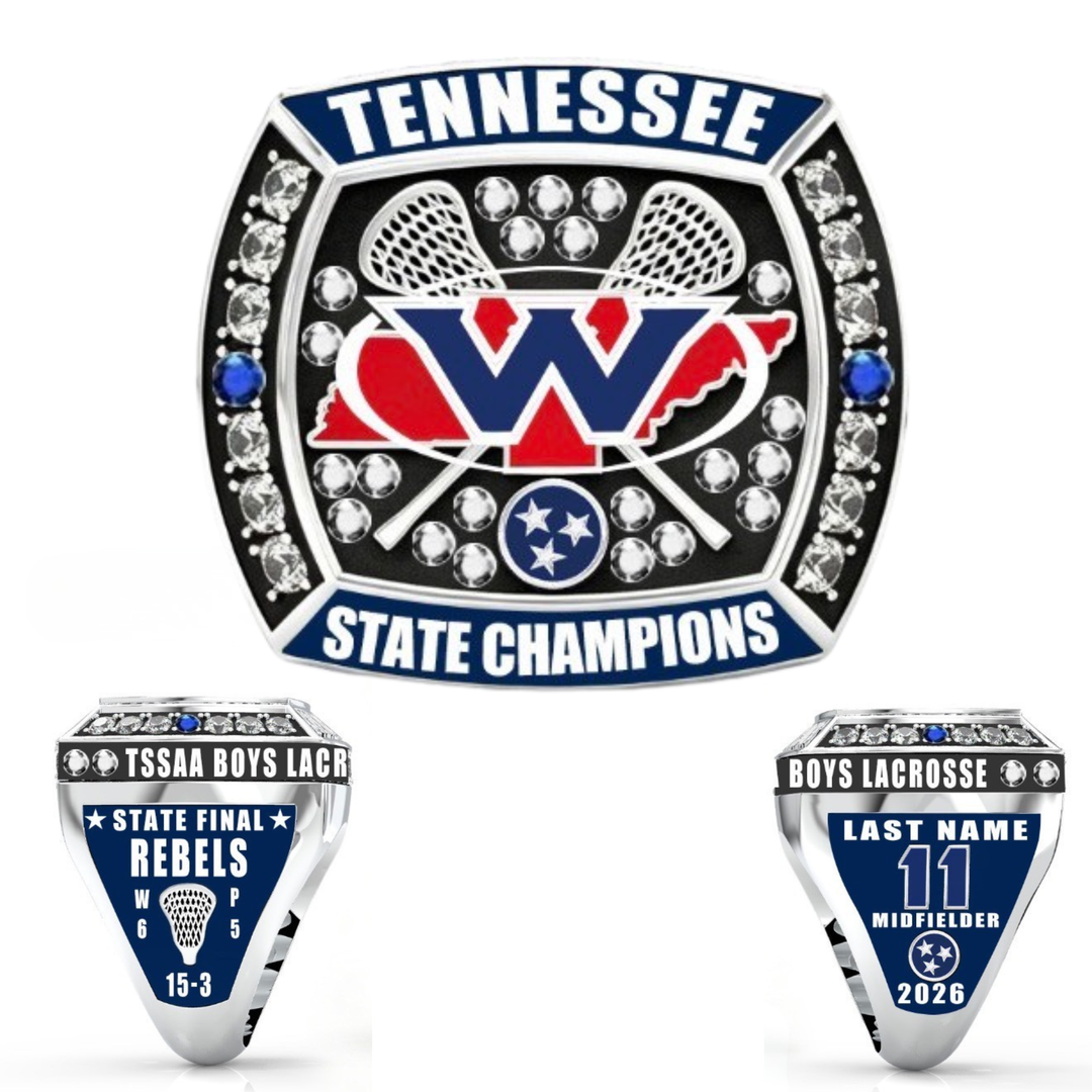 Lacrosse State Championship Ring | Option 2 | West High School